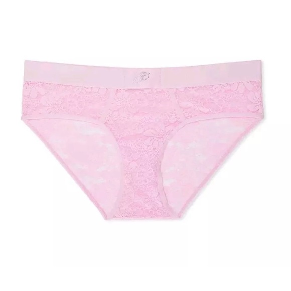 PINK by Victorias Secret Bling Logo Wink Lace Hiphuggers Panty - Picture 1 of 8